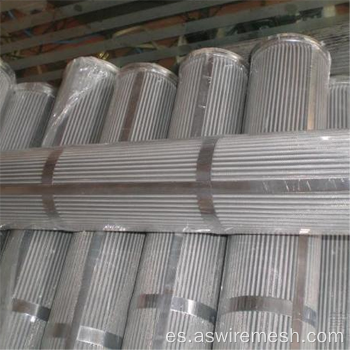 Elemento de filtro plisado de acero inoxidable de alta eficiencia
